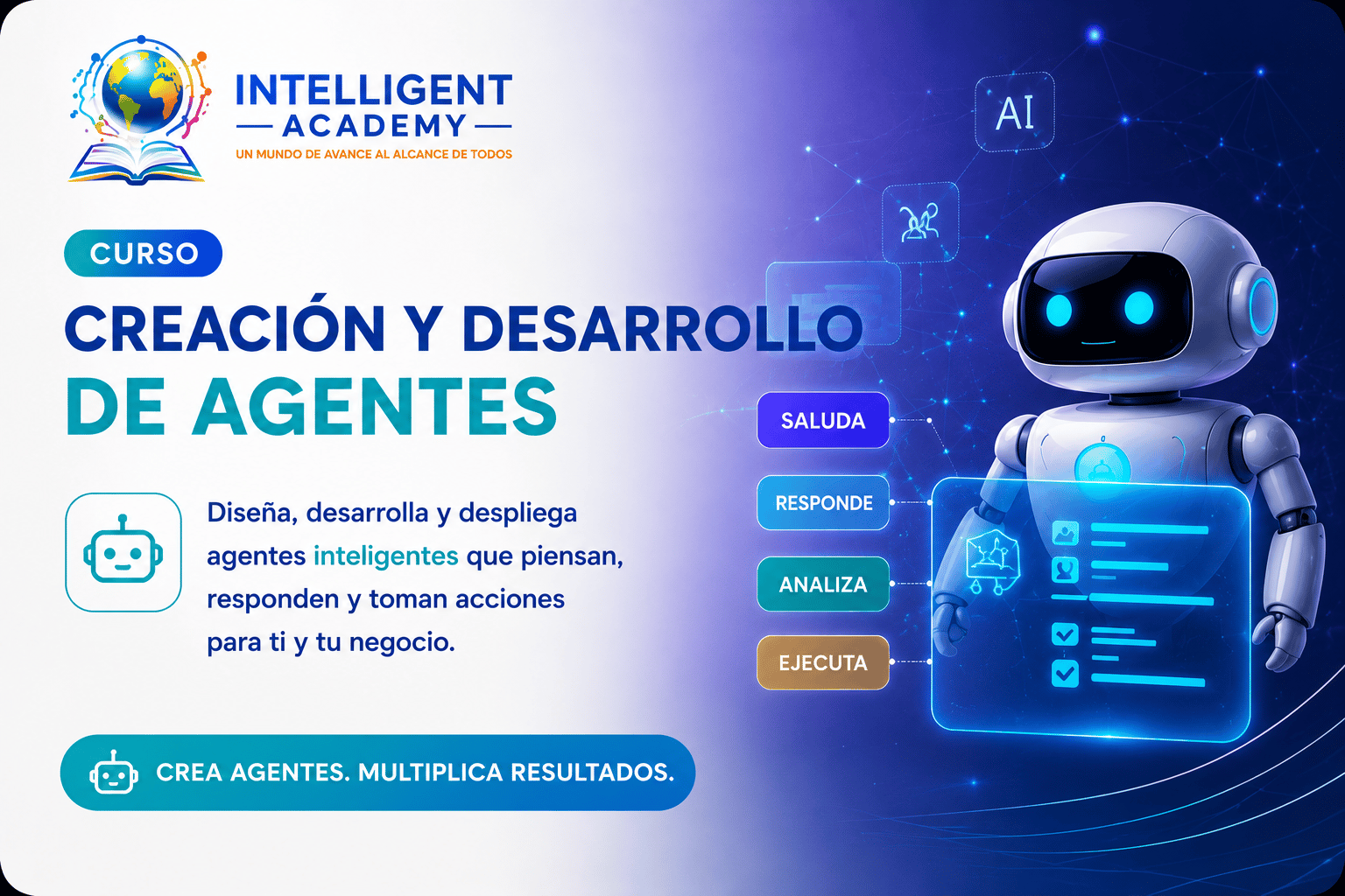 Portada del curso Creación y Desarrollo de Agentes